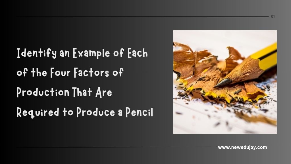 Identify an Example of Each of the Four Factors of Production That Are Required to Produce a Pencil